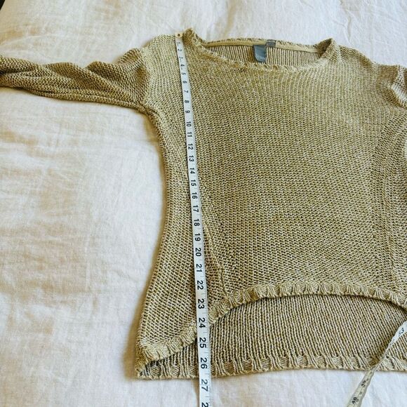 Quinn Sweater scoop neck tan and ivory marled rare 1990’s fisherman swea… - Picture 7 of 8
